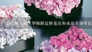 求广州天河区华师附近鲜花店和水晶首饰等店的位置！