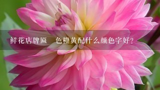 鲜花店牌匾㡳色橙黄配什么颜色字好？